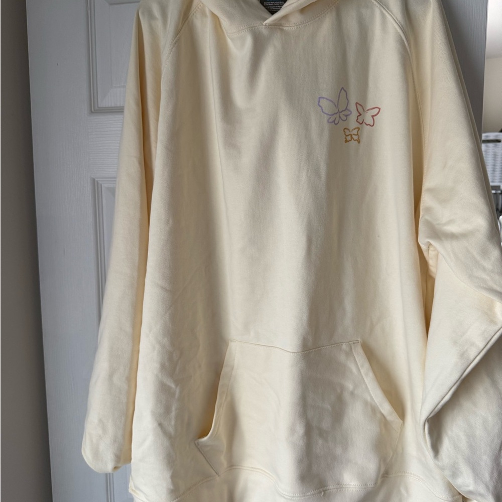 Yellow Hoodie with Butterfly Design